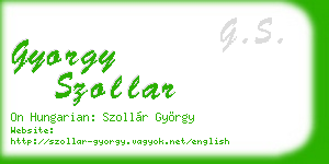 gyorgy szollar business card
